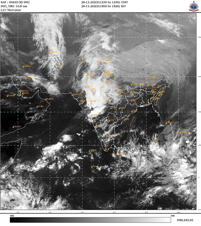 Satellite imagery from the evening of 26th November captured WD at its peak intensity
