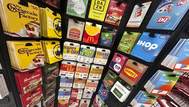 What happens with unused gift cards each year?
