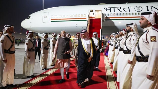 PM Modi arrives in Doha to meet Emir of Qatar after UAE visit PM Modi arrives in Doha to meet Emir of Qatar after UAE visit