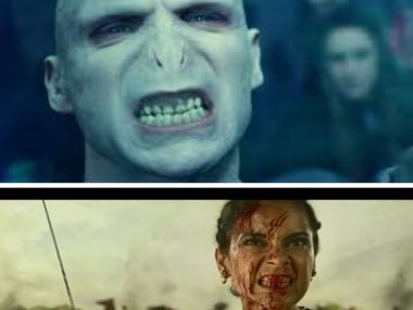 Manikarnika: Twitter compares Kangana Ranaut's expression to those of Voldemort, Shah Rukh Khan Manikarnika: Twitter compares Kangana Ranaut's expression to those of Voldemort, Shah Rukh Khan