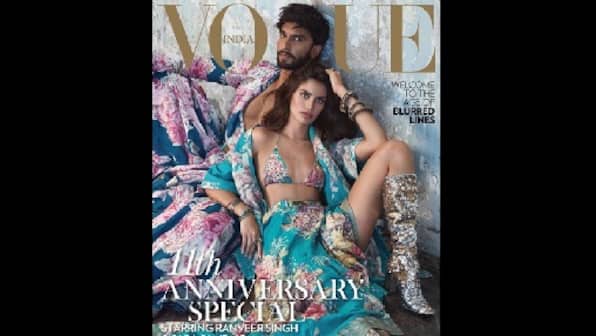 Ranveer Singh poses for Vogue India's October issue alongside Victoria’s Secret Angel Sara Sampaio