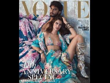 Ranveer Singh poses for Vogue India's October issue alongside Victoria’s Secret Angel Sara Sampaio