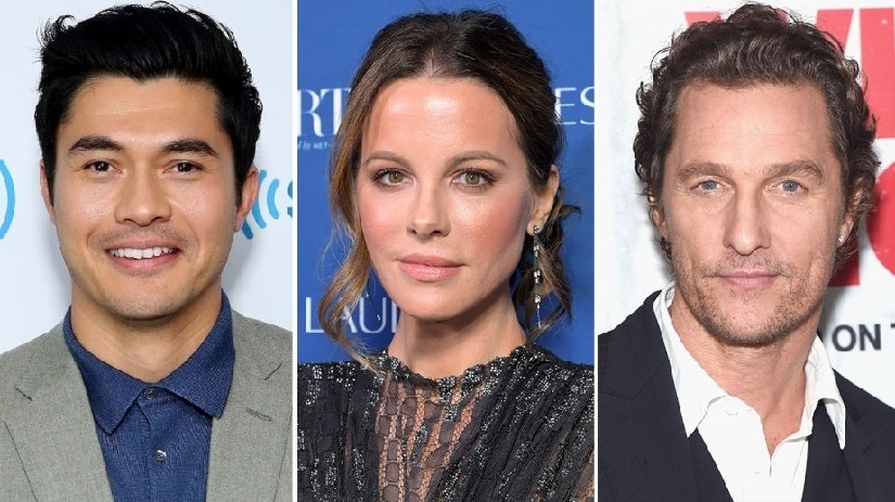 Henry Golding, Kate Beckinsale and Matthew McConaughey. Twitter @KBeckinsaleOrg