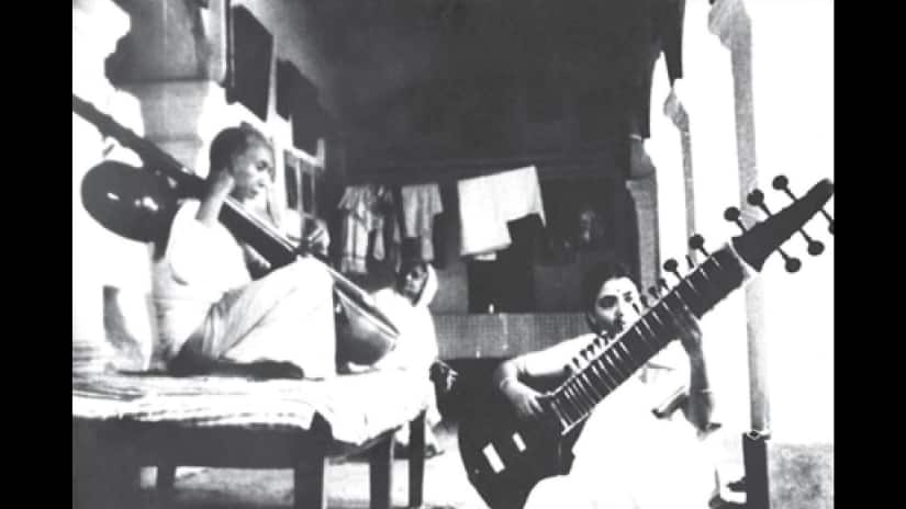 Ustad Allaudin Khan and Annapurna Devi in riyaz. Image courtesy Roli Books