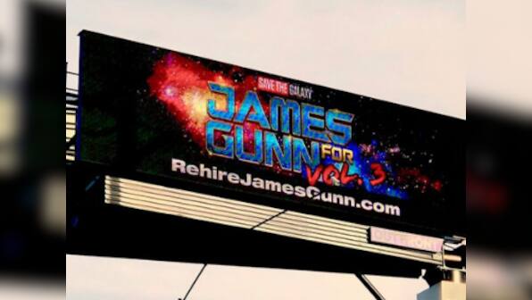 'Rehire James Gunn' digital billboard appears near Disneyland in protest of firing of Guardians of Galaxy director
