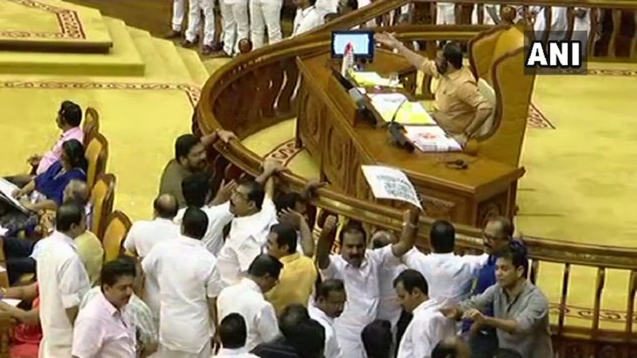 Sabarimala Row Bjp Udf Mlas Protest Inside Kerala Assembly Demand Withdrawal Of Restrictions