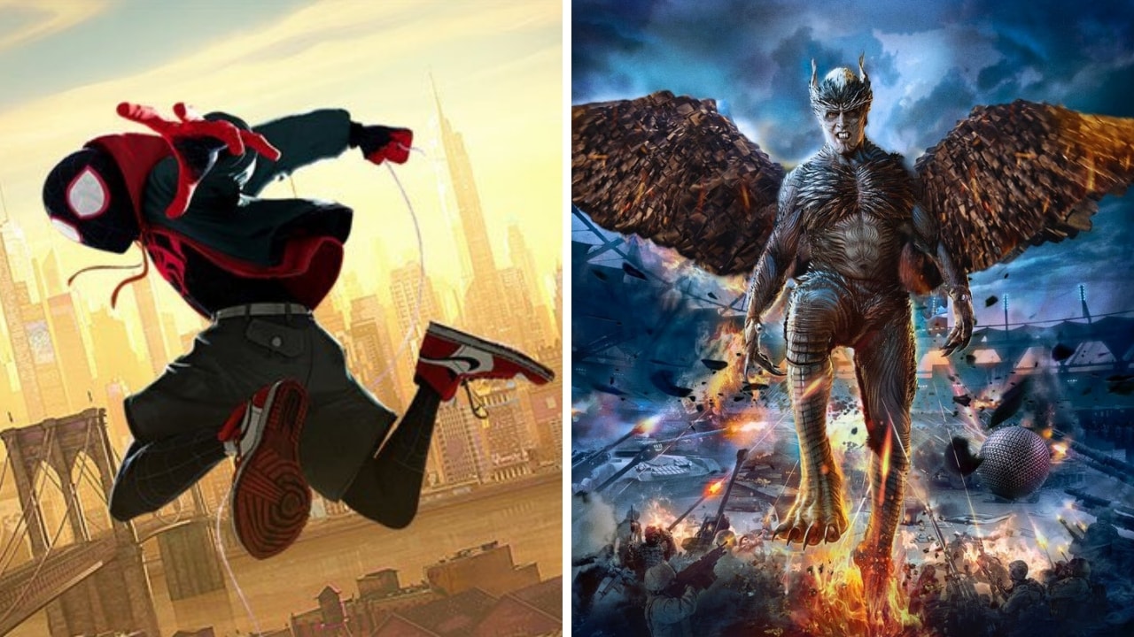 Spider-Man: Into the Spider-Verse (left), 2.0. Twitter/@2Point0movie, msdanifernandez