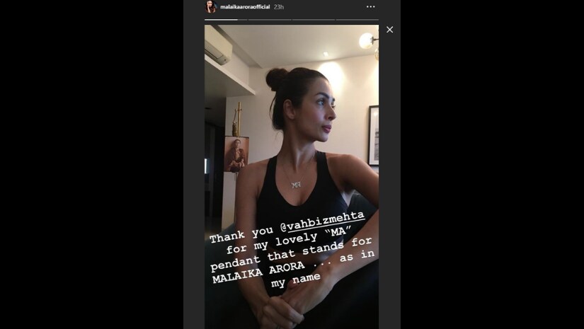 Malaika Arora's Instagram story. Image from Instagram/ @malaikaaroraofficial