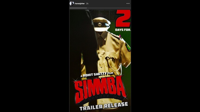 Simmba's new look. Image from Instagram/ @karanjohar