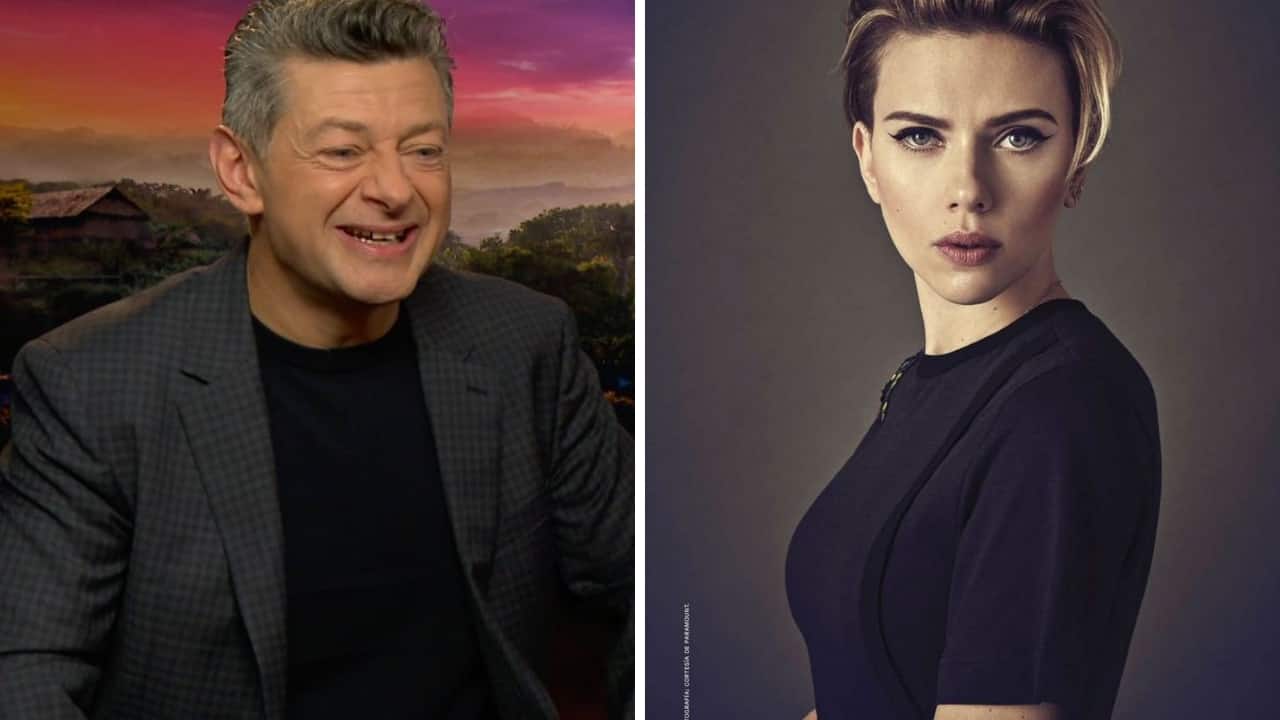 Andy Serkis (left), Scarlett Johansson Images from Twitter