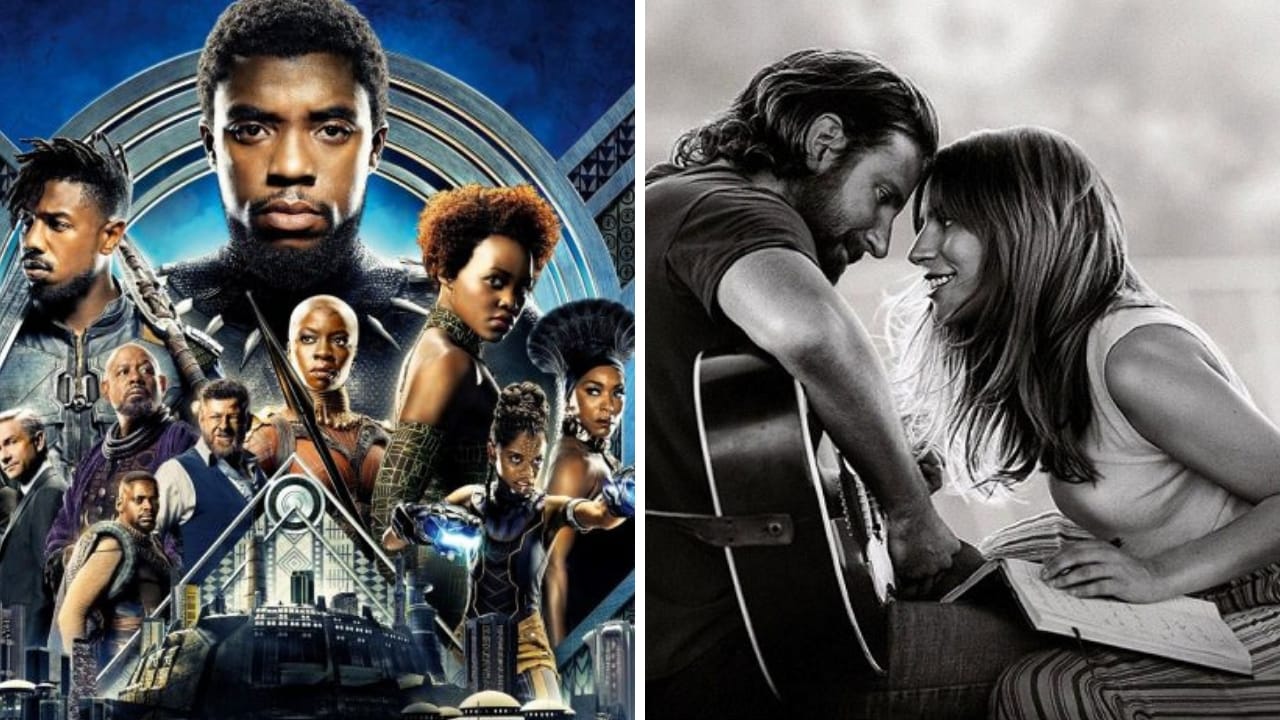 Posters of Black Panther (left), A Star is Born