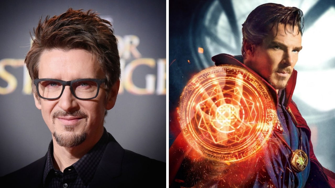 Scott Derrickson (left), Benedict Cumberbatch as Dr Strange. Twitter/@iempomuerto, daleplay