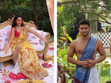 Watch: Kannada actor Diganth and Aindrita Ray dance to Punjabi music at their haldi ceremony Watch: Kannada actor Diganth and Aindrita Ray dance to Punjabi music at their haldi ceremony