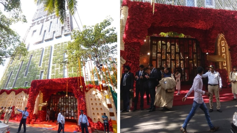 A view of Antilla on Isha Ambani, Anand Piramal wedding day. Sachin Gokhale