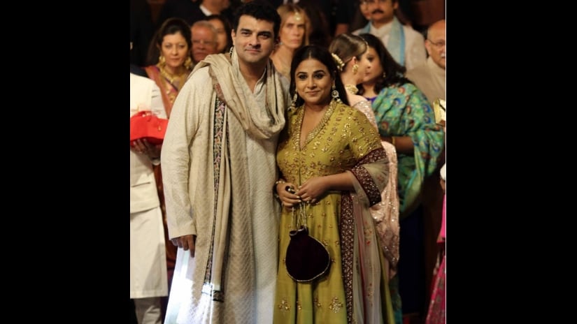 Siddharth Roy Kapur and Vidya Balan at Mukesh Ambani's residence for Isha-Aand's wedding. Firstpost/Sachin Gokhale