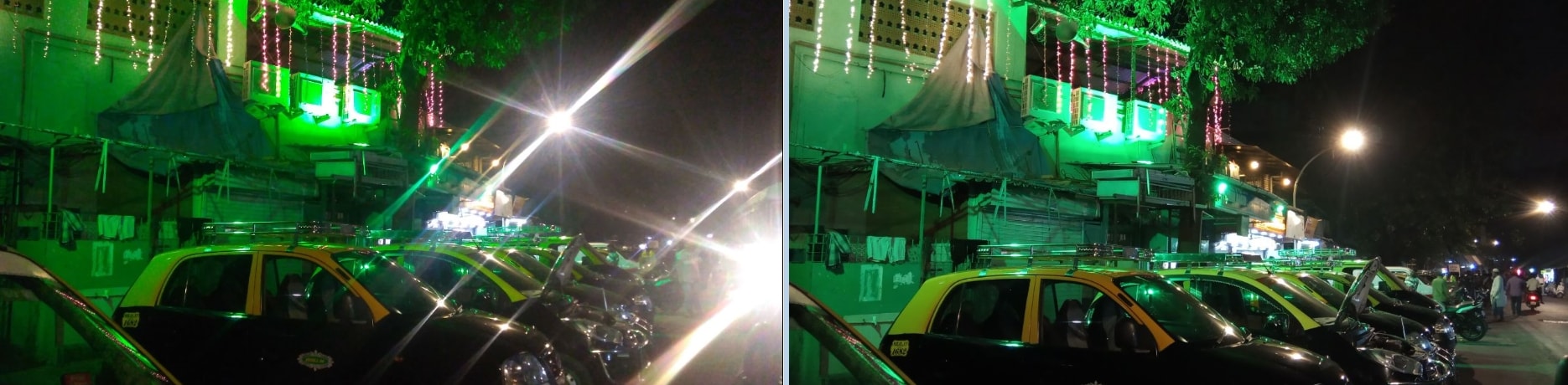 In low light, the Asus Zenfone Lite L1 (L) has a soft focus, with all the light sources emerging into the photo, whereas Redmi 6A (R) captures the scene with more clarity. Image:tech2/Sneha Sharma