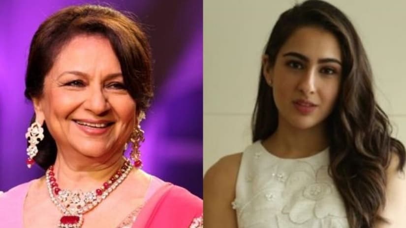 Sharmila Tagore (left) and Sara Ali Khan (right). Image from Facebook