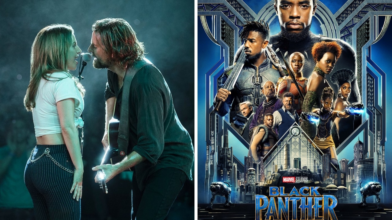 A Star is Born (left), Black Panther. Image via Twitter