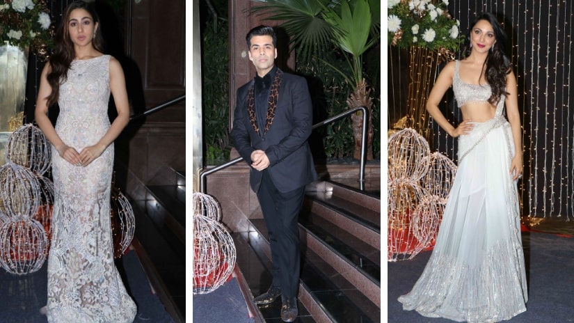Sara Ali Khan, Karan Johar, Kiara Advani at NickYanka's wedding reception. Firstpost/@Sachin Gokhale