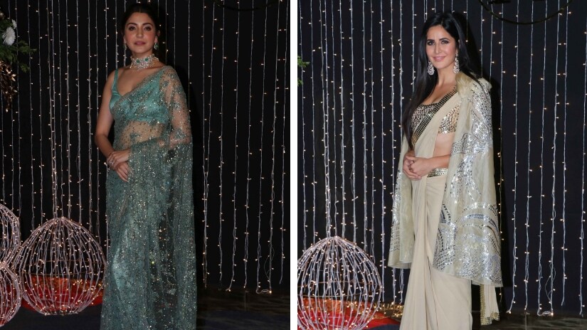 Anushka Sharma and Katrina Kaif at NickYanka's wedding reception in Mumbai. Firstpost/@Sachin Gokhale