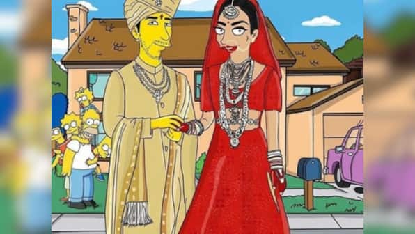 Priyanka Chopra, Nick Jonas get The Simpsons treatment as artist recreates wedding photos