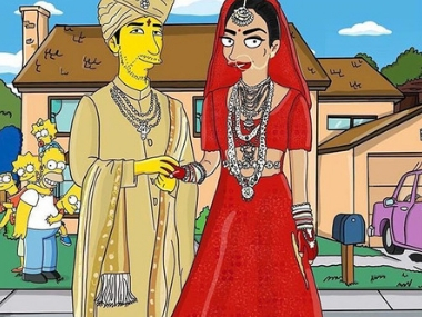 Priyanka Chopra, Nick Jonas get The Simpsons treatment as artist recreates wedding photos Priyanka Chopra, Nick Jonas get The Simpsons treatment as artist recreates wedding photos