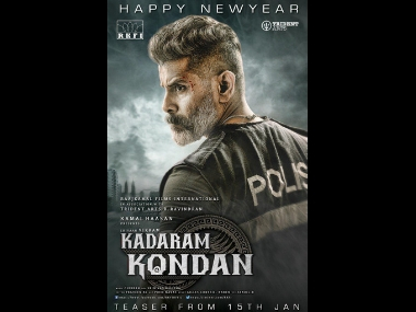 Kadaram Kondan: New poster shows Vikram in a police jersey; teaser to release on 15 January Kadaram Kondan: New poster shows Vikram in a police jersey; teaser to release on 15 January