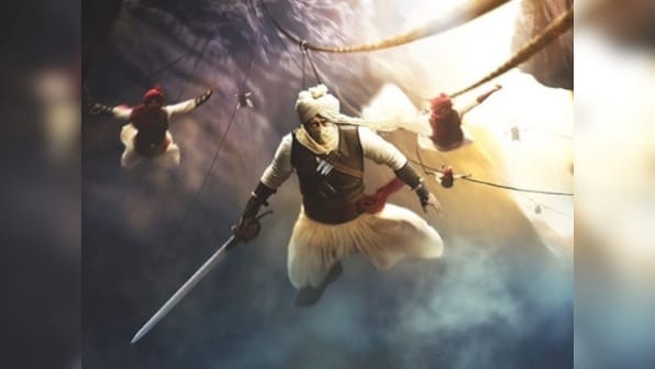 Taanaji: The Unsung Warrior poster depicts Ajay Devgn as the indomitable Maratha warrior