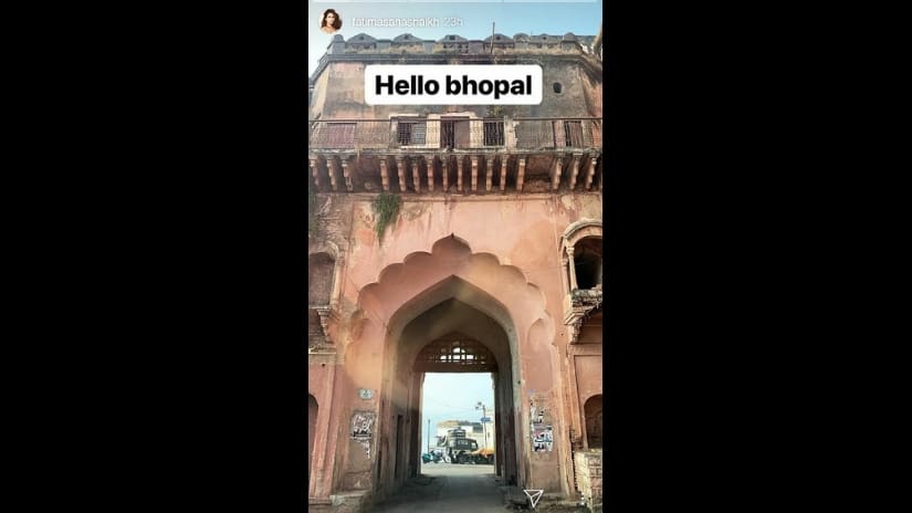 Fatima Sana Sheikh shared an image from Bhopal on her Instagram story. Instagram