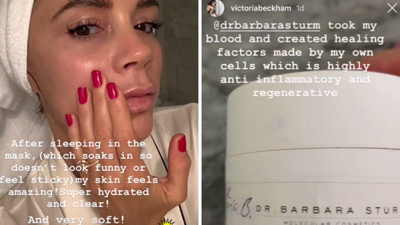 Screenshots of Victoria Beckham's Instagram stories. Instagram