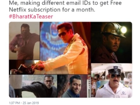Bharat teaser: Salman Khan's numerous looks, from navy officer to circus artist, spark hilarious memes on Twitter Bharat teaser: Salman Khan's numerous looks, from navy officer to circus artist, spark hilarious memes on Twitter
