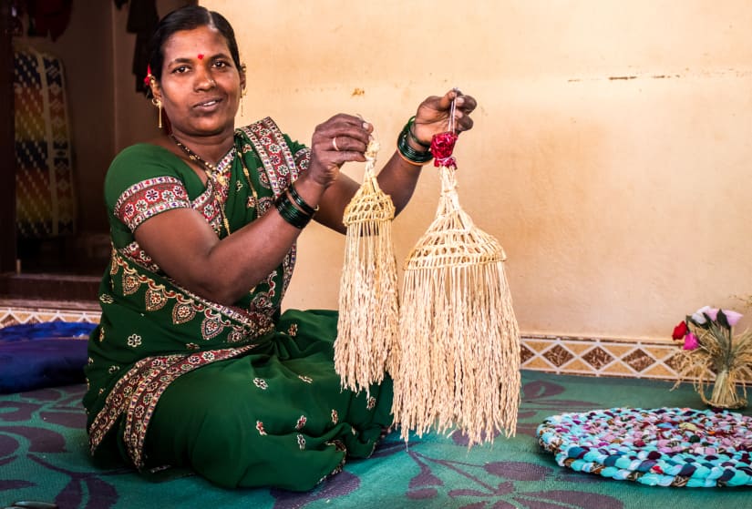 To date, Kinjalkar has crafted more than 30 lanterns using rice stalk and husk