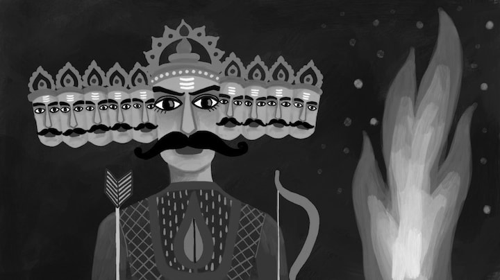 In 'The Crocodile', Gulzar tells a story of smoke and fire during Dussehra