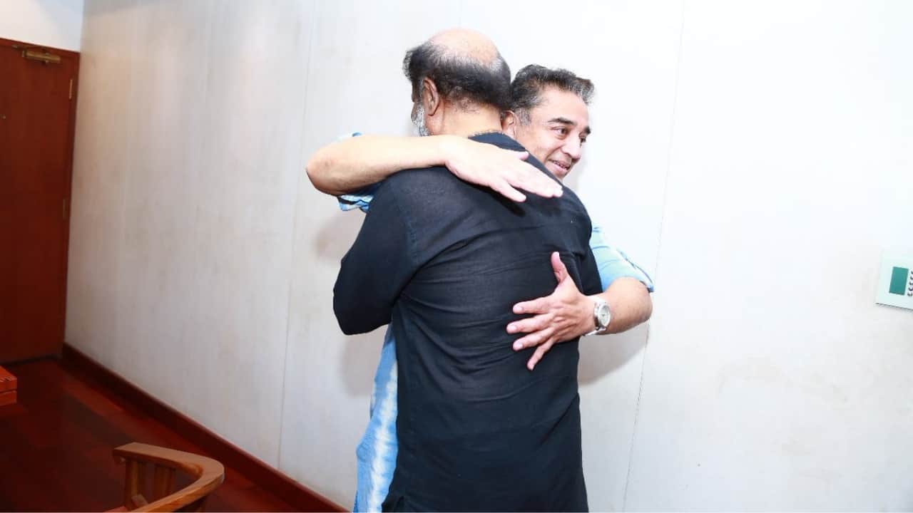 Rajinikanth and Kamal Haasan met each other, and the former invited the latter to his daughter&rsquo;s wedding. Twitter/@KamalismForever