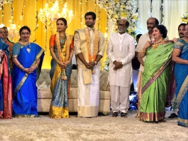 Rajinikanth's daughter Soundarya and Vishagan Vanangamudi's pre-wedding festivities begin with reception Rajinikanth's daughter Soundarya and Vishagan Vanangamudi's pre-wedding festivities begin with reception