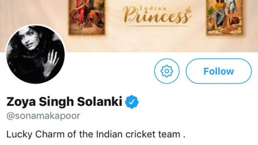 Sonam Kapoor’s Twitter handle has been changed to Zoya Singh Solanki to promote The Zoya Factor. Twitter