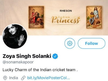 Sonam Kapoor changes her name across social media to promote upcoming film, The Zoya Factor Sonam Kapoor changes her name across social media to promote upcoming film, The Zoya Factor