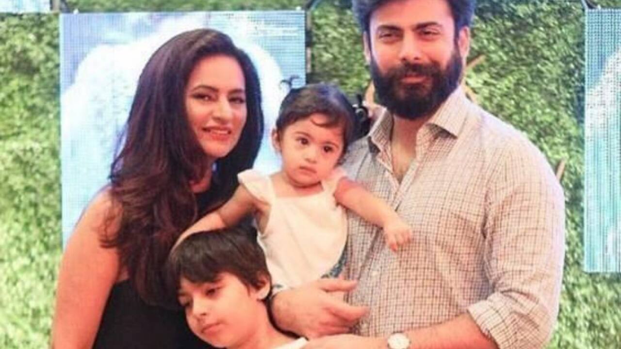 Fawad Khan with his wife and children. Facebook/@BunyadPoint