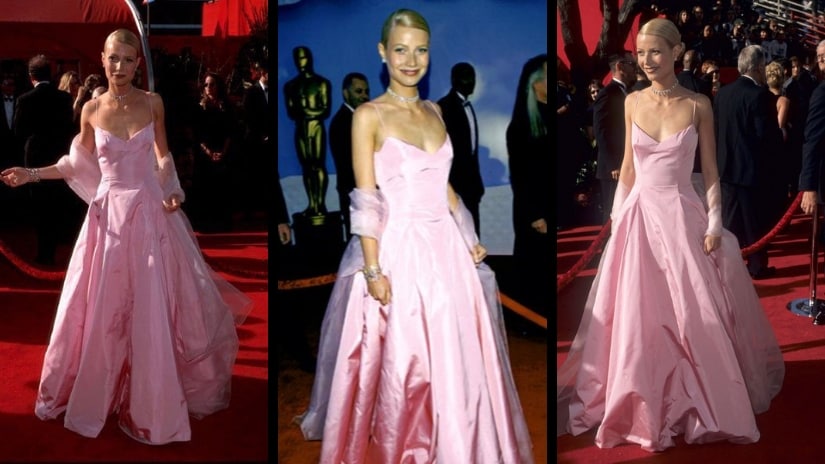 Gwyneth's Paltrow's blush pink ddress drew a lot of flak from fashion critics in 1996
