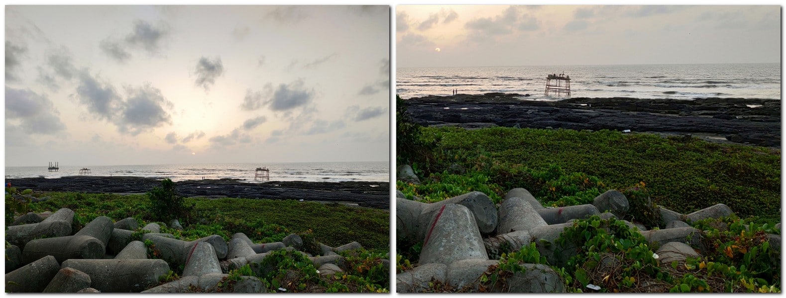 48 MP (L) photo vs Zoomed in (R). The details are preserved even when zooming in. 