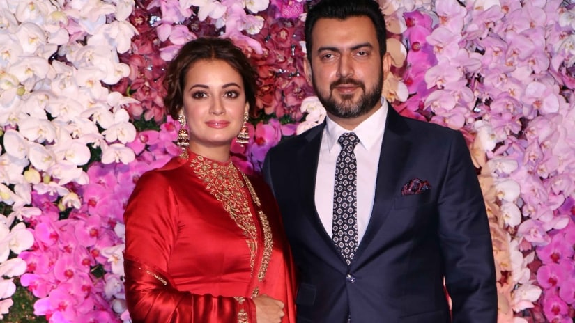 Dia Mirza with husband Sahil Sangha at Akash-Shloka's wedding reception. Firstpost/@Sachin Gokhale Dia Mirza with husband Sahil Sangha at Akash-Shloka's wedding reception. Firstpost/@Sachin Gokhale