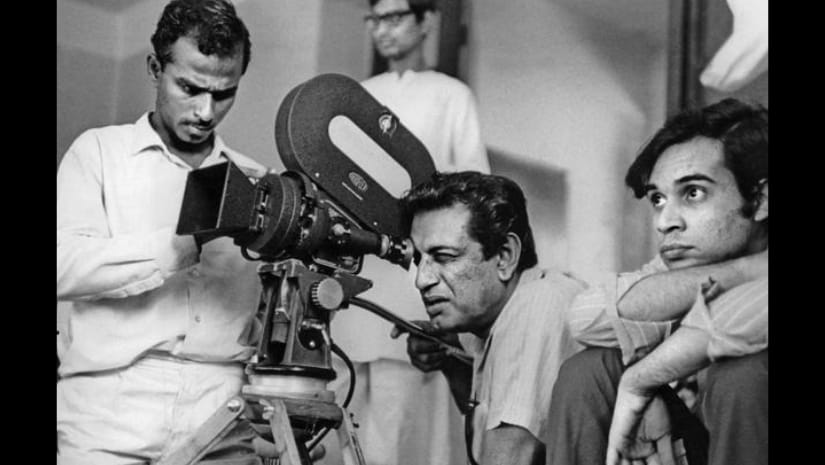 Satyajit Ray on sets of Pratidwandi