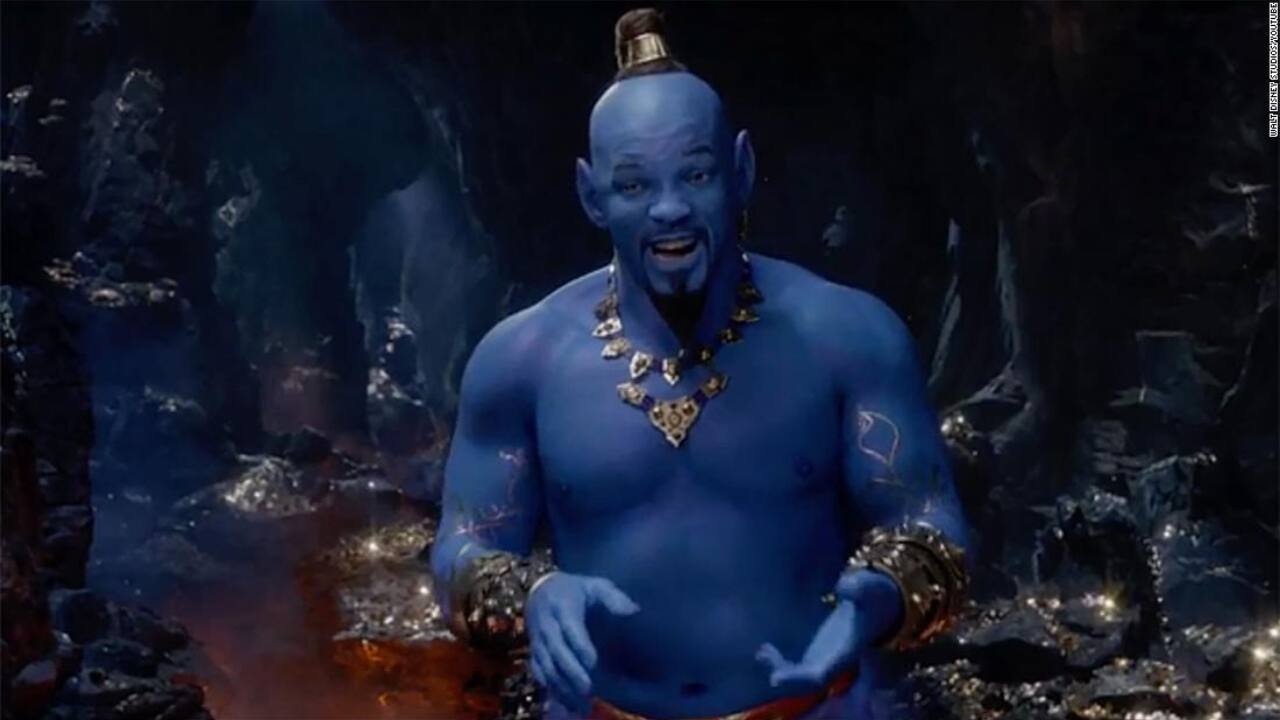 Will Smith plays a quick-witted Genie in Aladdin. YouTube screengrab