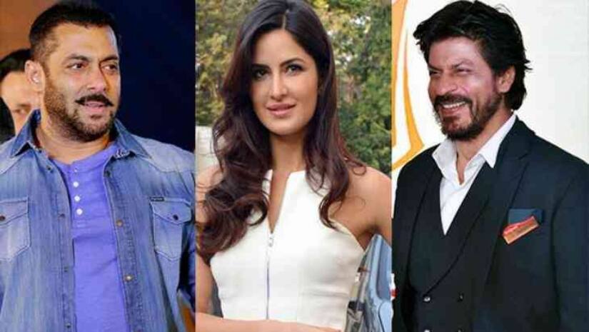 (From L to R) Salman Khan, Katrina Kaif and Shah Rukh Khan. Image from Facebook