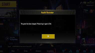 PUBG Mobile now locks out players after the game has been played a certain amount of time