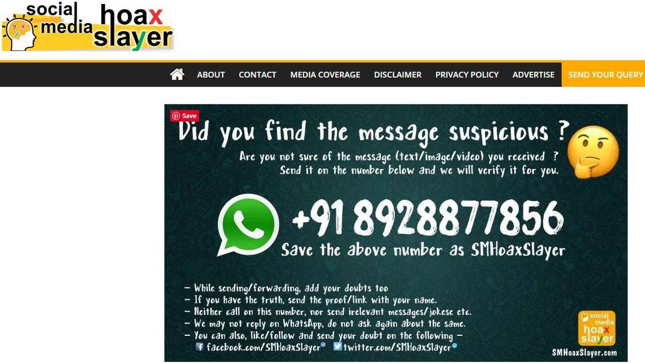 SM Hoax Slayer has a WhatsApp number where you can send messages which you want to get fact-checked. 