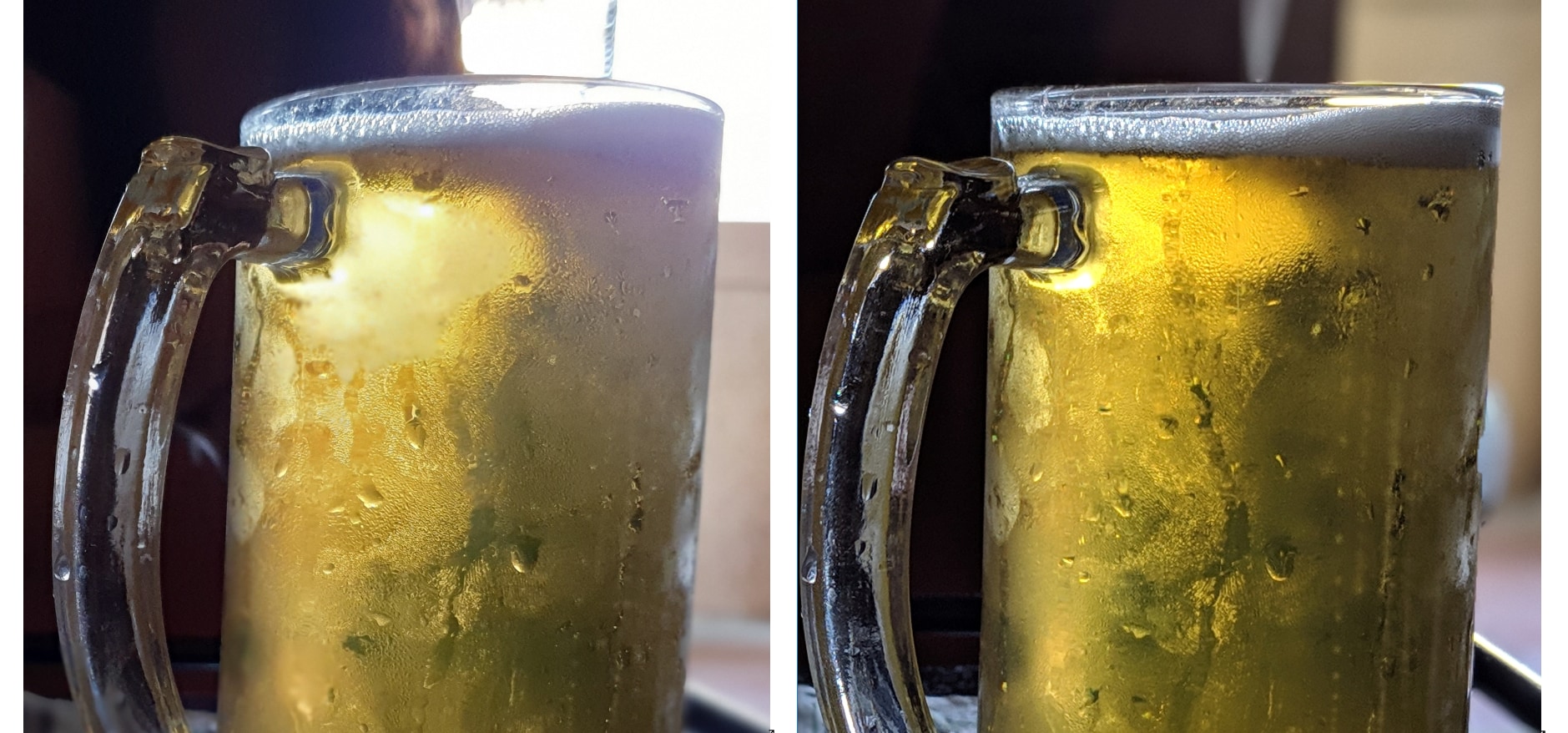Galaxy S10e (L), Pixel 3 (R): A crop shows more details and better contrast on the Pixel 3.