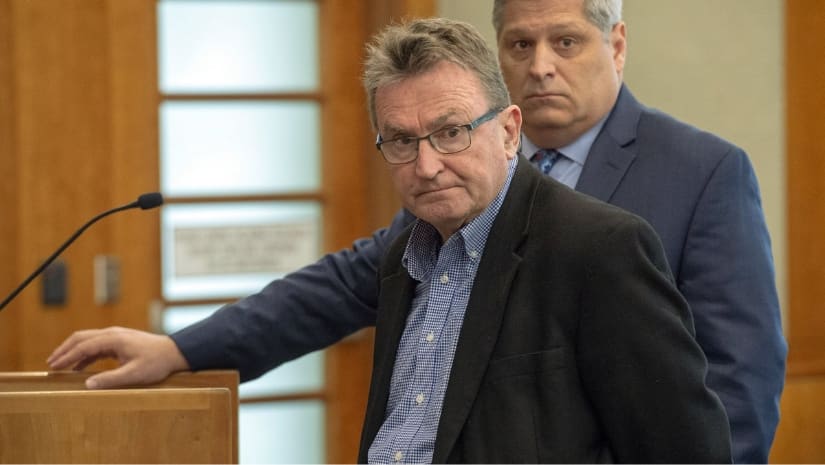 Sterling Van Wagenen, left, pleads guilty during his initial appearance in American Fork, Utah, on Tuesday, April 30, 2019. Rick Egan /The Salt Lake Tribune, via The Associated Press