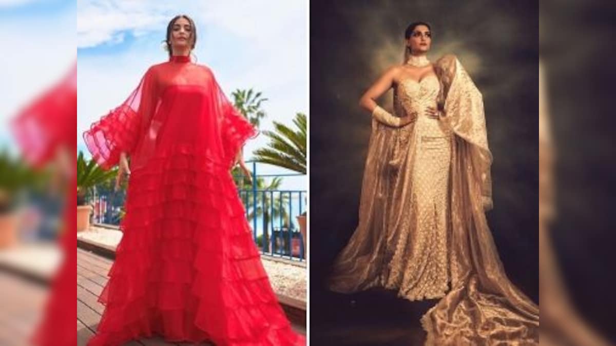 Cannes 2019: Sonam Kapoor dazzles in a ruffled Valentino dress on red carpet, goes vintage gold for another look