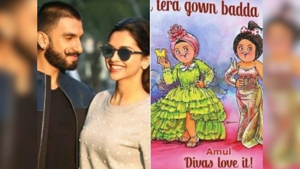 Deepika Padukone, Ranveer Singh 'raise a toast' to Amul ad on actress' Cannes 2019 ensemble